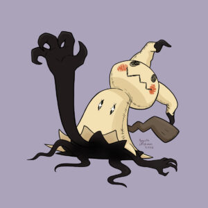 creepy mimikyu sticker design