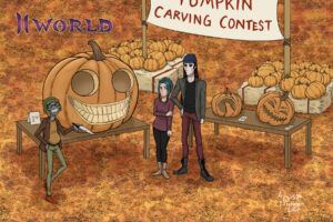 ilworld pumpkin carving postcard 2025