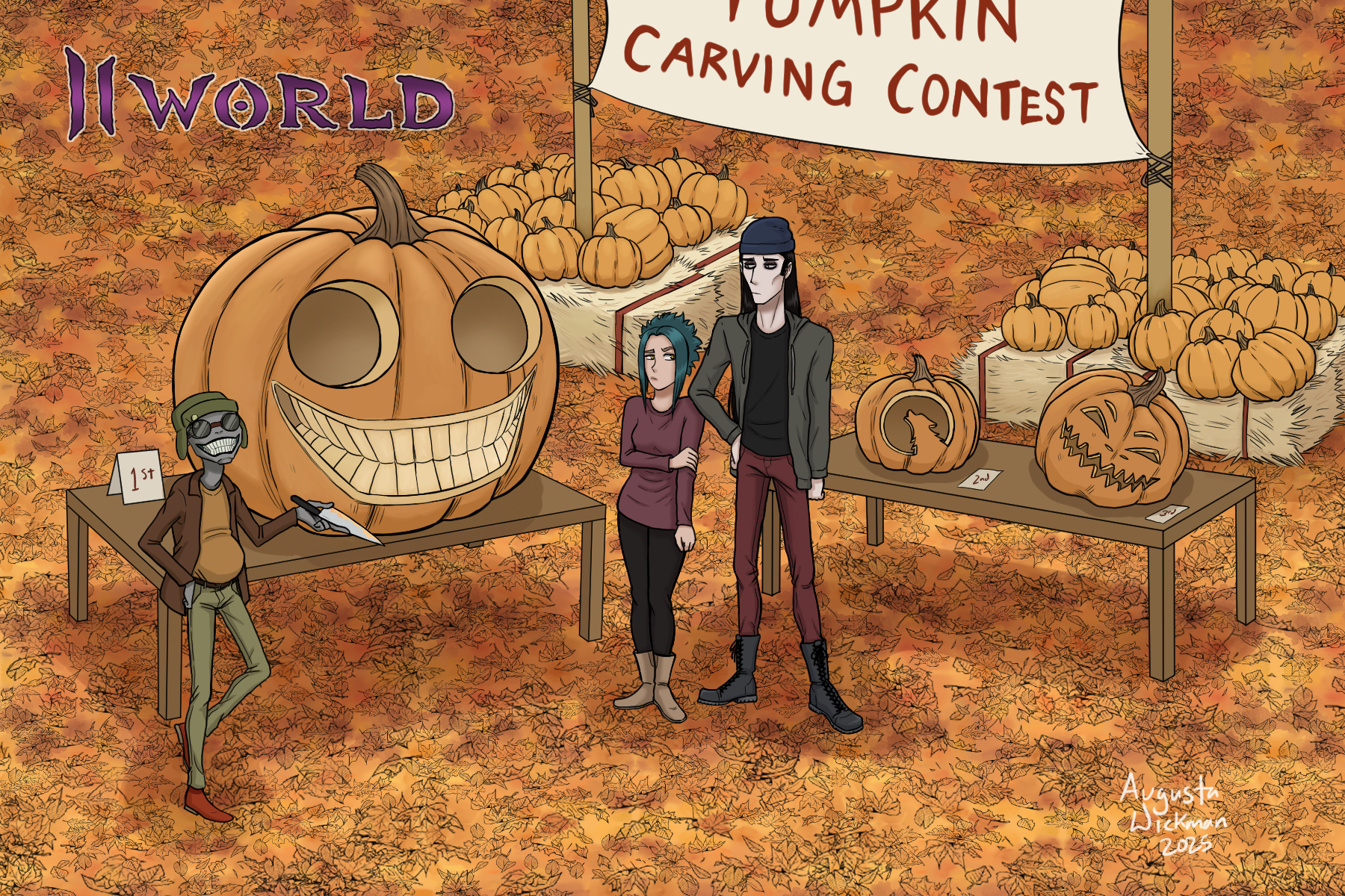 ilworld pumpkin carving postcard 2025